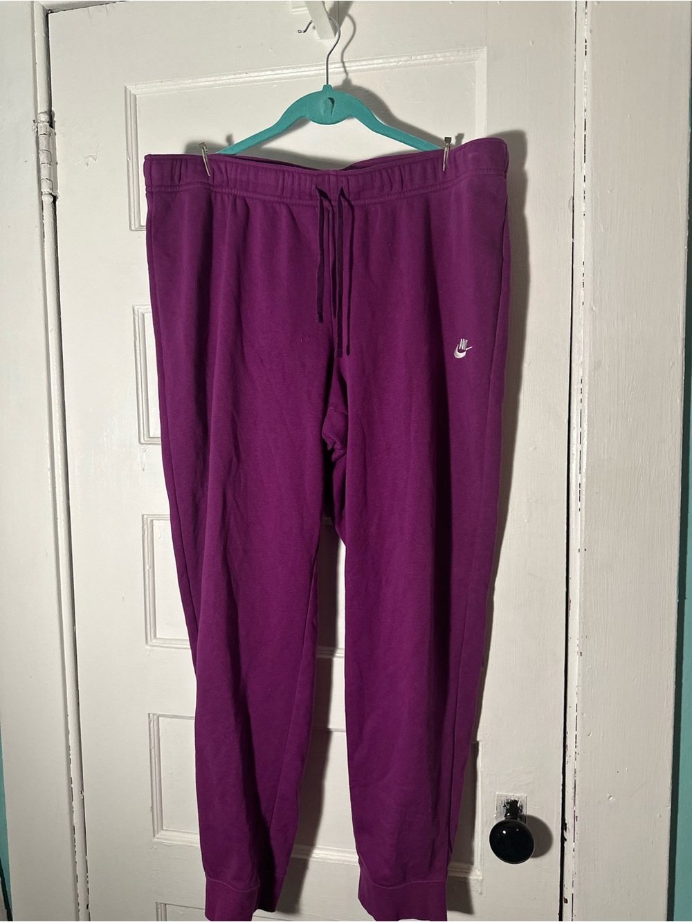 Nike Purple Women’s Jogger Pants with White Swoosh